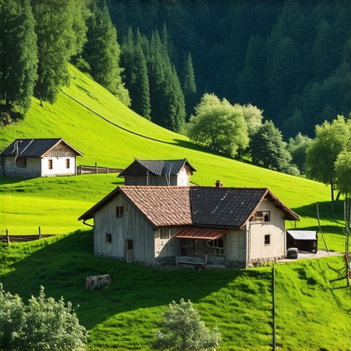 Scenic view of remote mountain trails in the Balkans with greenery and villages