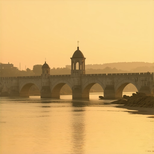 Ottoman Bridge in Edirne at Sunset Historic Ottoman bridge over the river in Edirne at sunset
