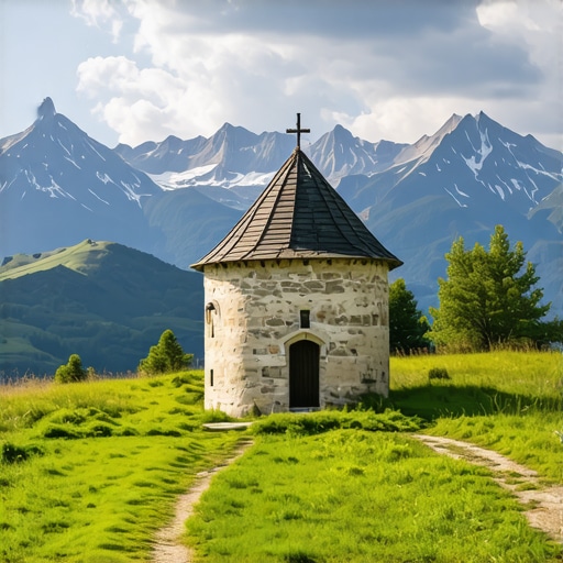 Balkan Mountains and Cultural Heritage Scenic view of Balkan mountains and cultural sites