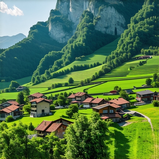 Scenic Balkan mountains and traditional villages