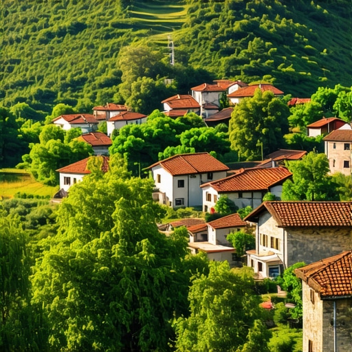 Hidden Balkan Landscapes Scenic view of Balkan countryside with traditional villages and natural beauty